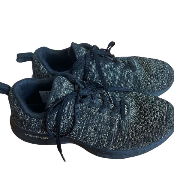 APL women’s techloom pro black gold metallic trainers sneakers 8.5 - Picture 1 of 7